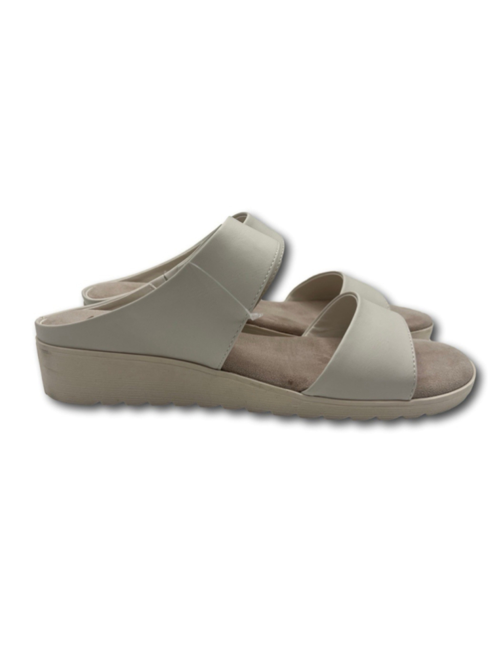 Kensie Endy Comfort Beige Double Strap Slide Sandals Women's Size 9 White Cream